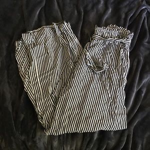 Flowey black and white stripped pants